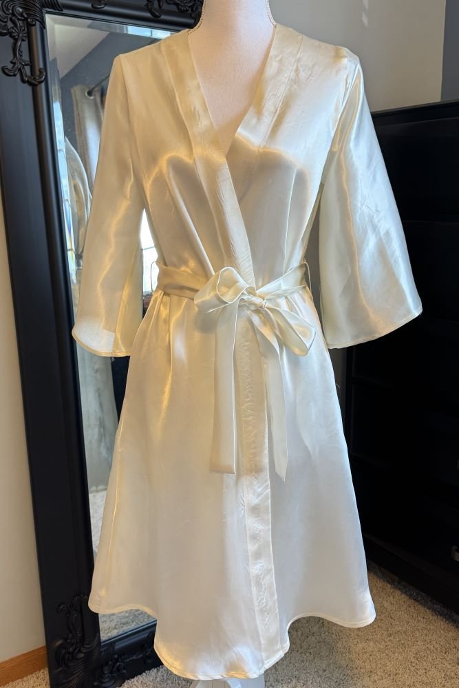 refashioned bridal robe from grandmother's wedding dress