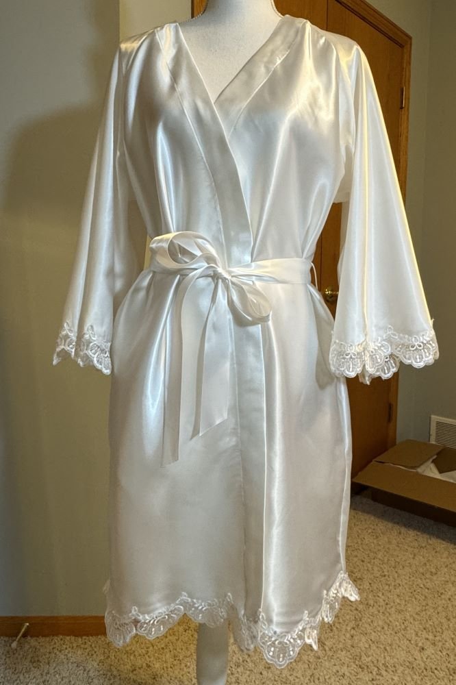 refashioned bridal robe from mother's wedding dress